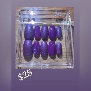 Purple Glitter Press-On Nails